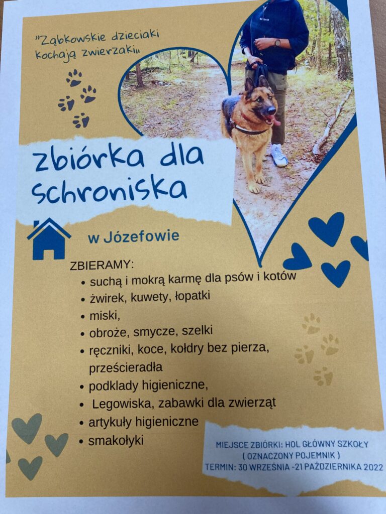 ZBIORKA DLA SCHRONISKA w JOZEFOWIE