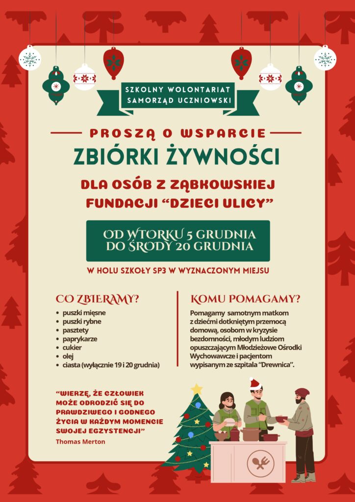 plakat Zbiorka Jedzenia Dzieci Ulicy page