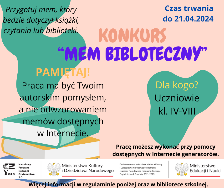 KONKURS MEM BIBLOTECZNY plakat